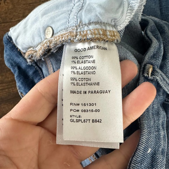 Good American jeans size 4/27 good legs chew hem skinny mid rise medium wash - Picture 5 of 9